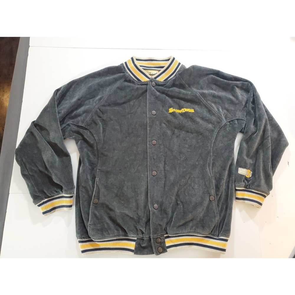 Vintage Y2K‎ Snoop Dogg Clothing Company Gray Yellow Velour Track Suit Jacket L
